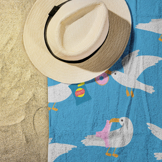 Picky Gulls Beach Towel