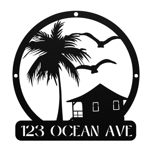 Custom Beach House Metal Sign